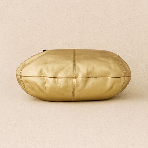 Vintage Coach Soho Pleated Leather Satchel Shoulder Bag F13747 Gold Metallic Y2k - Picture 7 of 10